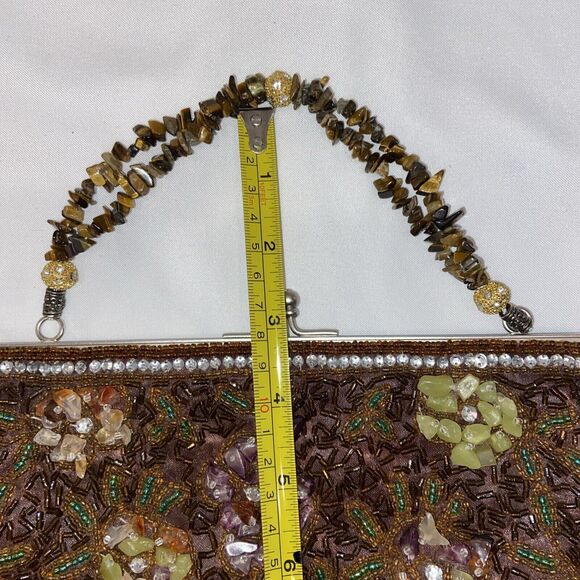 Vintage Handled Purse Handbag Victorian Style Genuine Black Onyx Carnelian - Picture 15 of 15